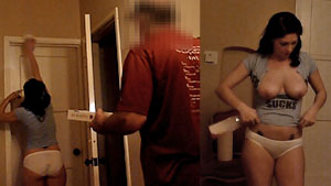 Watch video Downblouse Pizza Delivery (Kimberly)