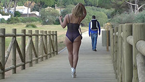 Watch video Another Hot Walk in Hot Bodysuit (Astrid)